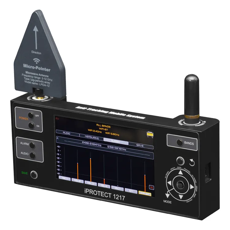 Wykrywacz lokalizatorów GPS, AirTag, Bluetooth Tag, podsłuchów. Detektor telefonów komórkowych GSM, LTE, 5G