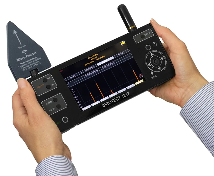 Wykrywacz (detektor) podsłuchów, lokalizatorów, telefonów komórkowych, trakerów. GSM, LTE, 5G, GPS